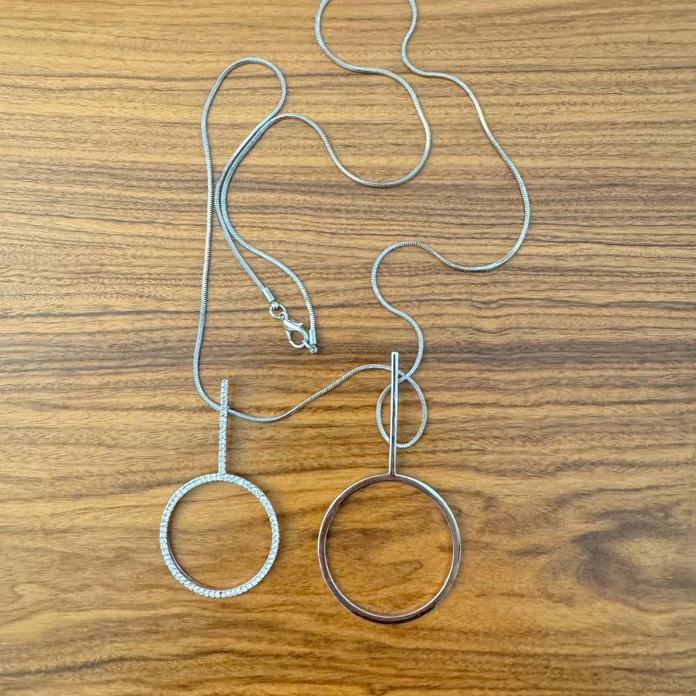 Necklace double open circle